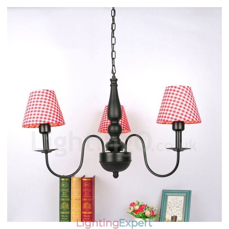 3 Light Traditional Classic Integrated Metal Chandelier