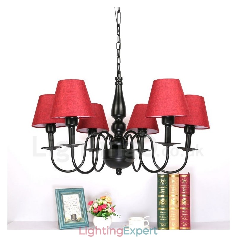 6 Light Mediterranean Style Integrated Metal Chandelier