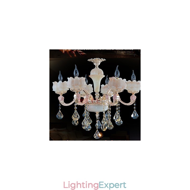 European Style Zinc Alloy Crystal Pendant lamps And Natural Jade