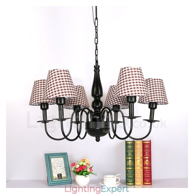6 Light Mediterranean Style Integrated Metal Chandelier