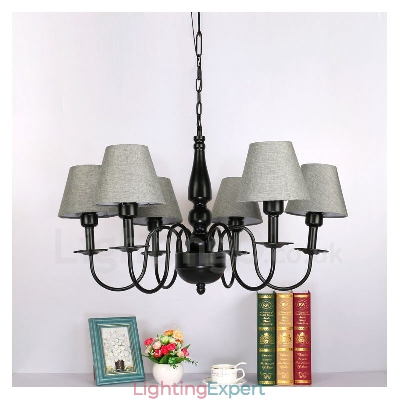 6 Light Mediterranean Style Integrated Metal Chandelier