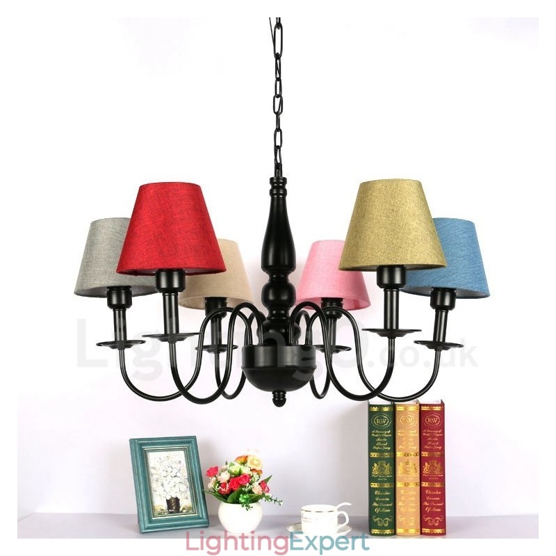 6 Light Mediterranean Style Integrated Metal Chandelier