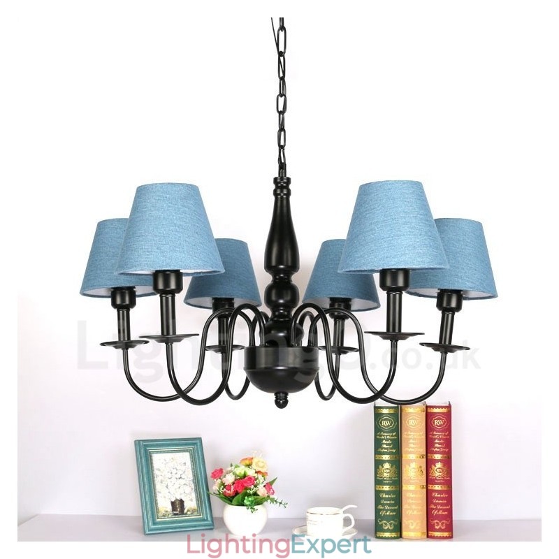 6 Light Mediterranean Style Integrated Metal Chandelier
