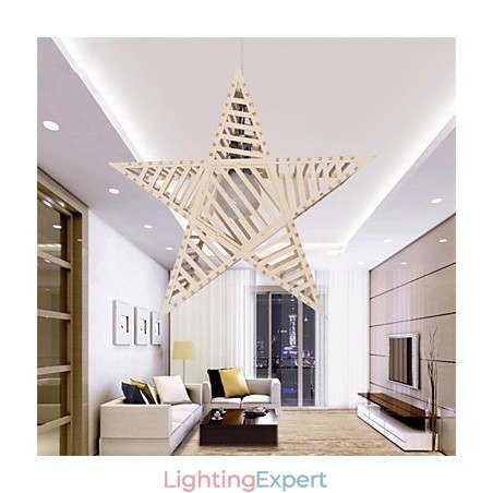 Vintage Five pointed Star Wood Chandelier Vintage Five pointed Star Wood Chandelier