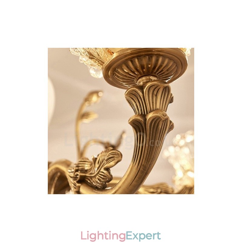 6 Light Traditional Classic Integrated Metal Chandelier