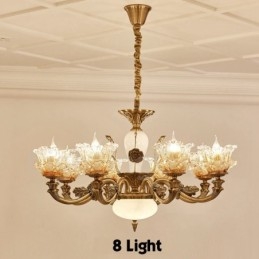 8 Light Traditional Classic Integrated Metal Chandelier