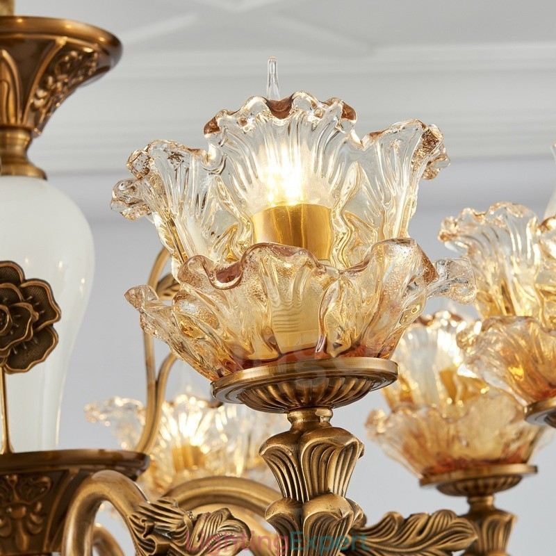 15 Light Traditional Classic Integrated Metal Chandelier