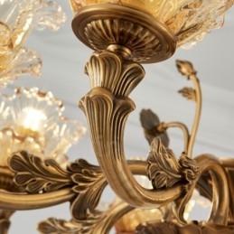 15 Light Traditional Classic Integrated Metal Chandelier