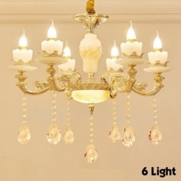6 Light Traditional Classic Integrated Metal Chandelier