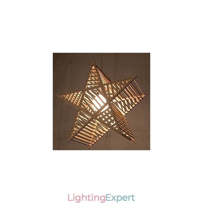 Vintage Five pointed Star Wood Chandelier