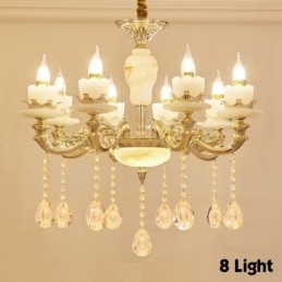 8 Light Traditional Classic Integrated Metal Chandelier