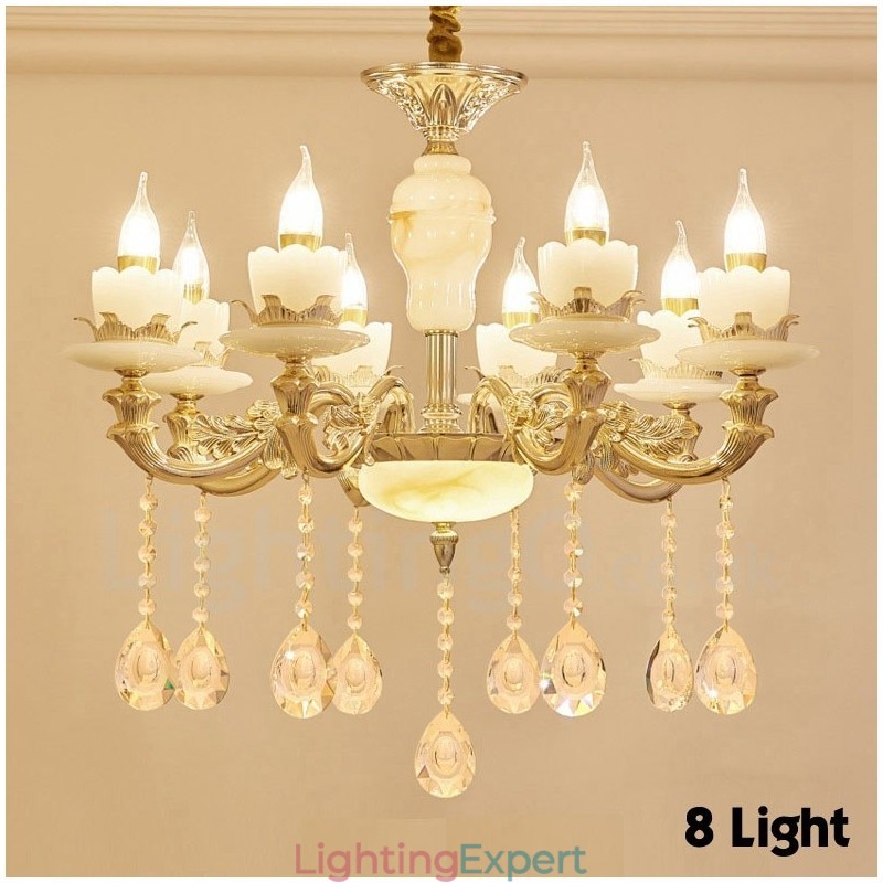 8 Light Traditional Classic Integrated Metal Chandelier