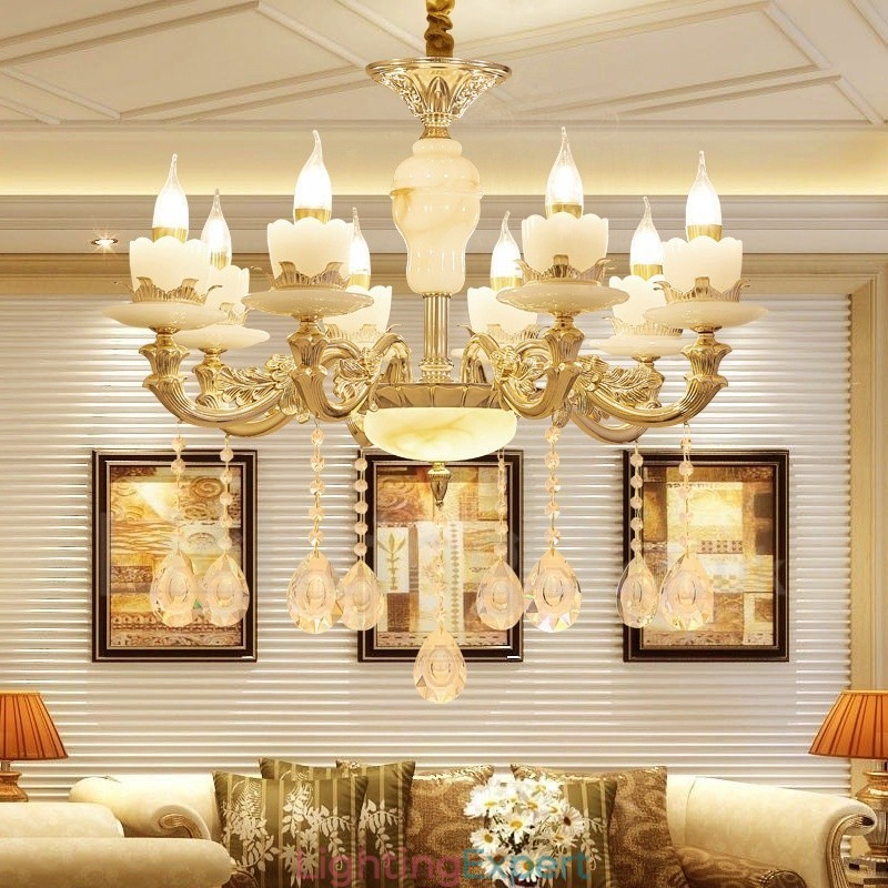 8 Light Traditional Classic Integrated Metal Chandelier