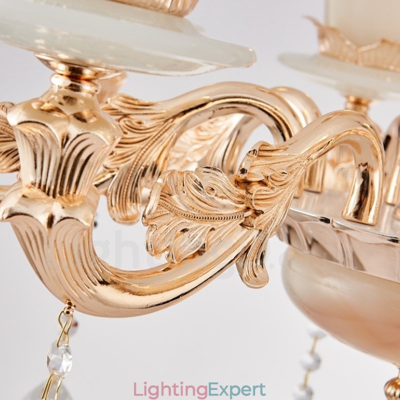 8 Light Traditional Classic Integrated Metal Chandelier