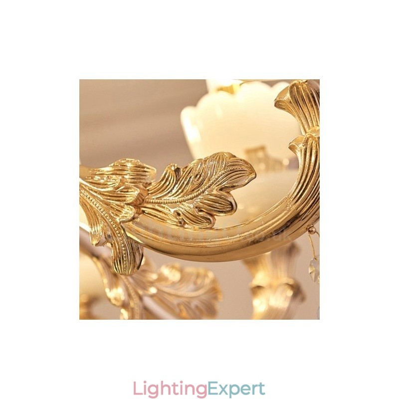 8 Light Traditional Classic Integrated Metal Chandelier