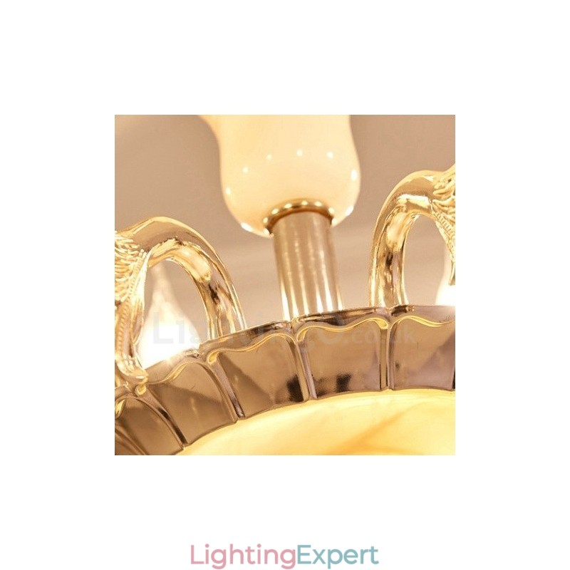 8 Light Traditional Classic Integrated Metal Chandelier