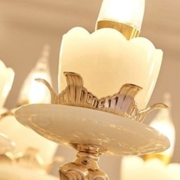 8 Light Traditional Classic Integrated Metal Chandelier