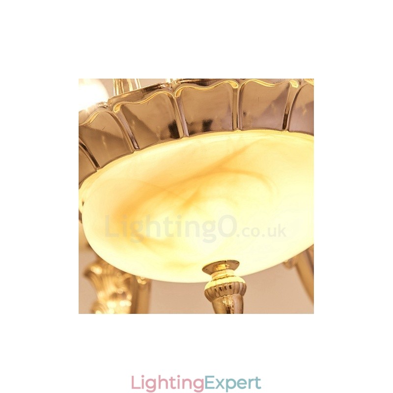 8 Light Traditional Classic Integrated Metal Chandelier