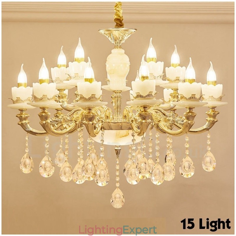 15 Light Traditional Classic Integrated Metal Chandelier