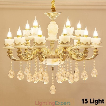 15 Light Traditional Classic Integrated Metal Chandelier