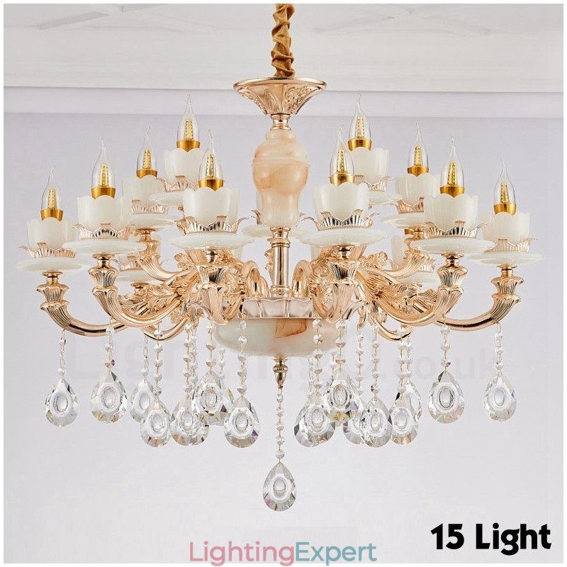 15 Light Traditional Classic Integrated Metal Chandelier