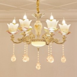 6 Light Traditional Classic Integrated Metal Chandelier