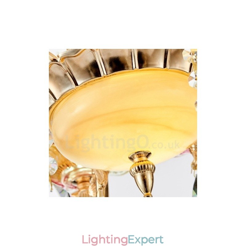 6 Light Traditional Classic Integrated Metal Chandelier