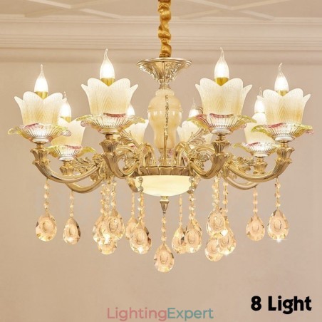 8 Light Traditional Classic Integrated Metal Chandelier