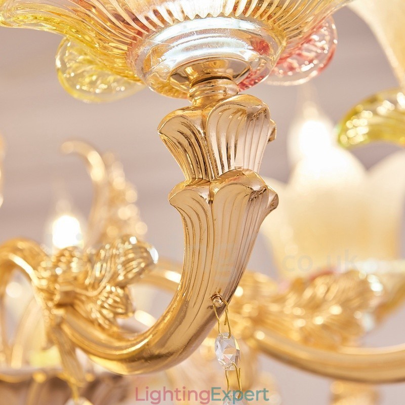 8 Light Traditional Classic Integrated Metal Chandelier