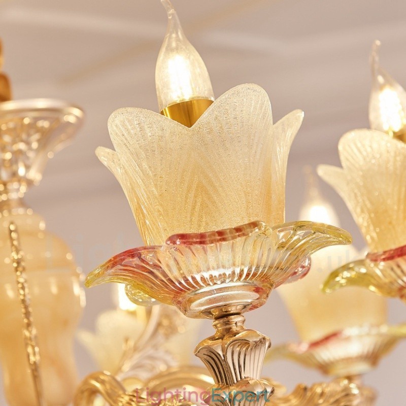 8 Light Traditional Classic Integrated Metal Chandelier