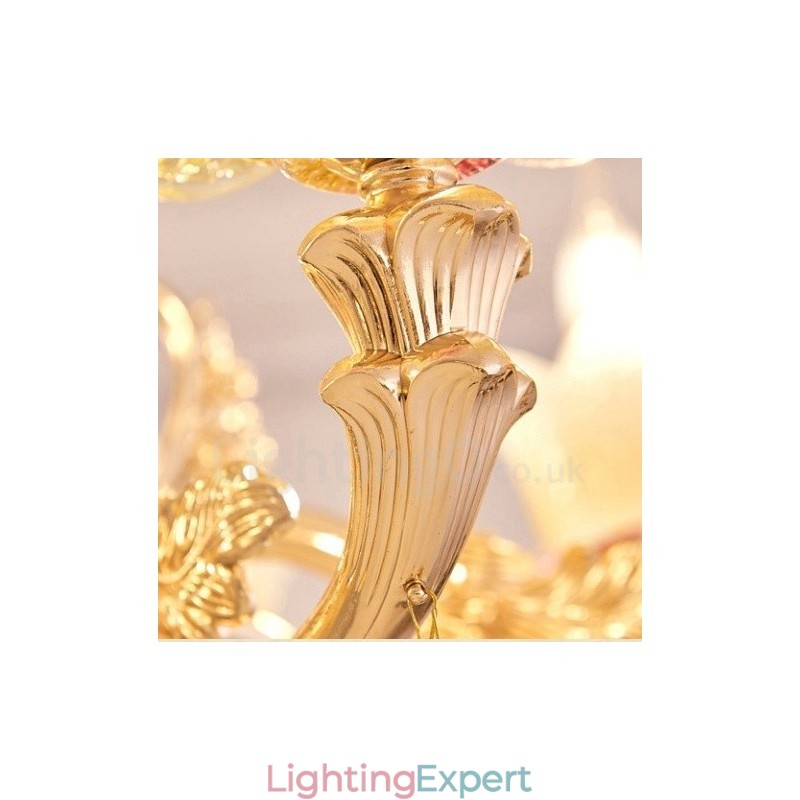 8 Light Traditional Classic Integrated Metal Chandelier