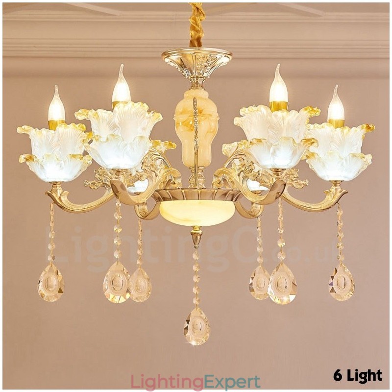 6 Light Traditional Classic Integrated Metal Chandelier