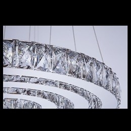 Pendant Light Modern Lighting Warm White Three Rings D204060 Transparent K9 Large Crystal Ceiling Lights