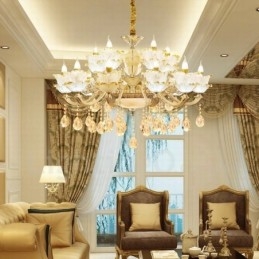 15 Light Traditional Classic Integrated Metal Chandelier