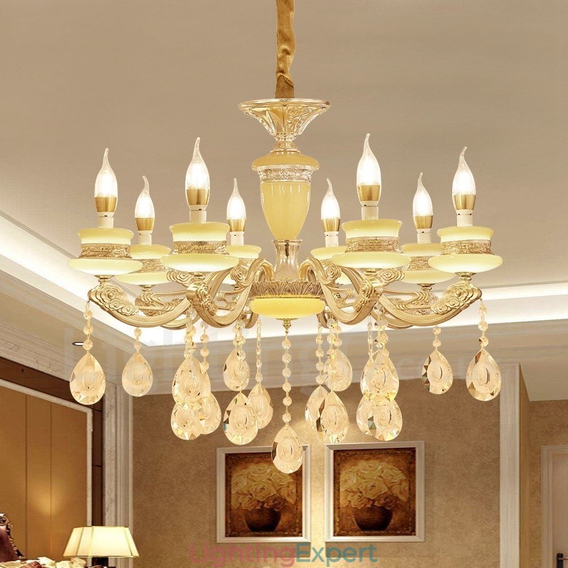 8 Light Traditional Classic Integrated Metal Chandelier