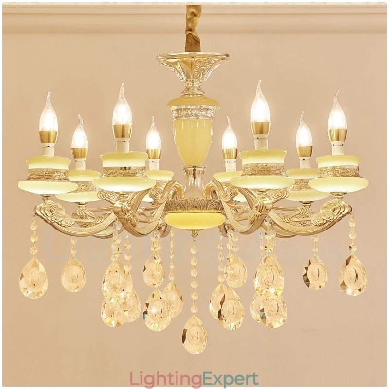 8 Light Traditional Classic Integrated Metal Chandelier