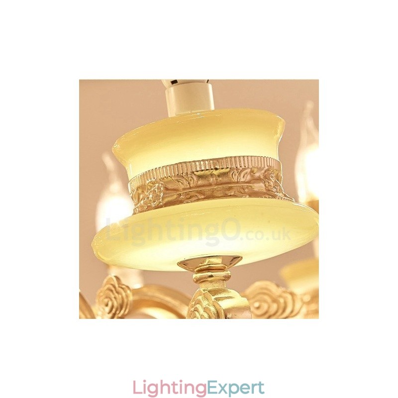 8 Light Traditional Classic Integrated Metal Chandelier