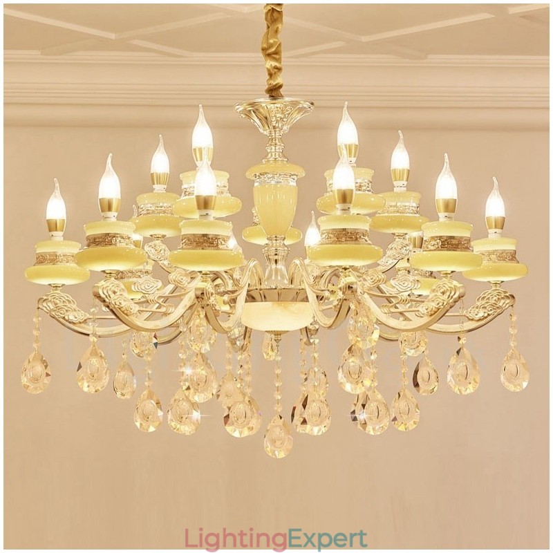 15 Light Traditional Classic Integrated Metal Chandelier