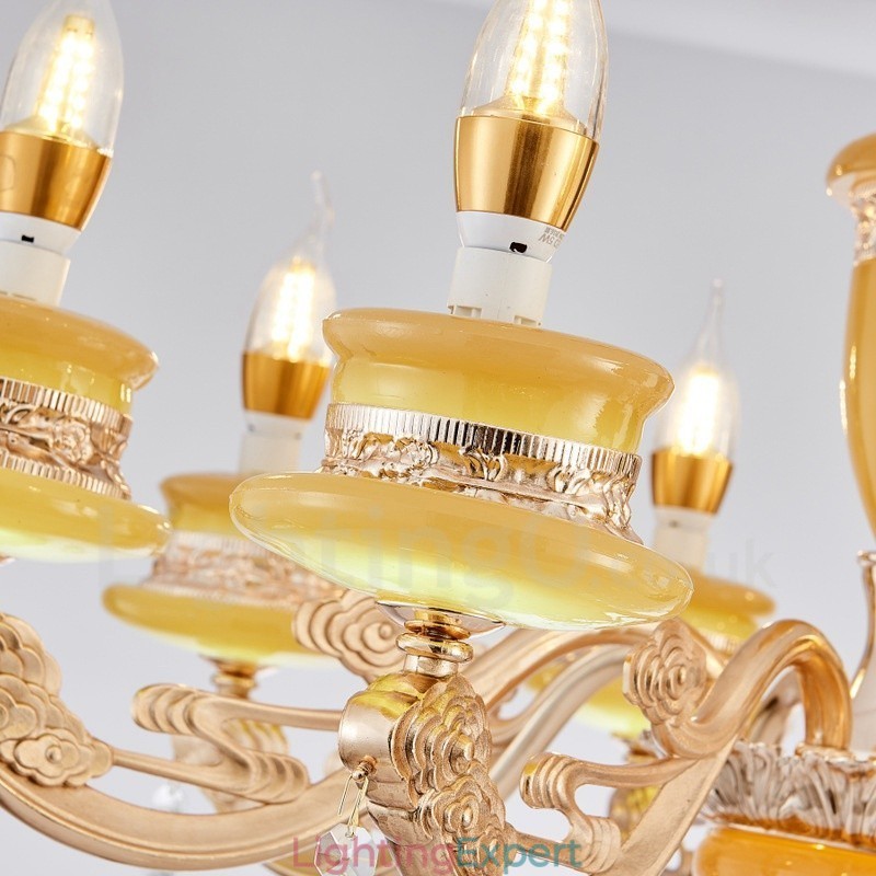 15 Light Traditional Classic Integrated Metal Chandelier