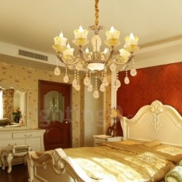 8 Light Traditional Classic Integrated Metal Chandelier