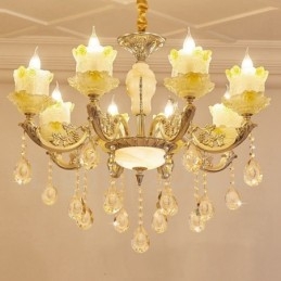 8 Light Traditional Classic Integrated Metal Chandelier