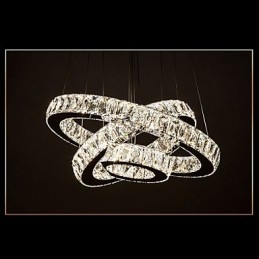 Pendant Light Modern Lighting Warm White Three Rings D204060 Transparent K9 Large Crystal Ceiling Lights