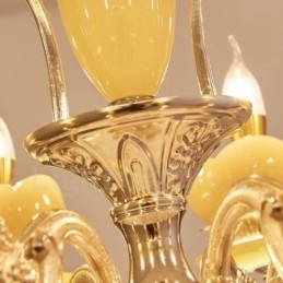 8 Light Traditional Classic Integrated Metal Chandelier
