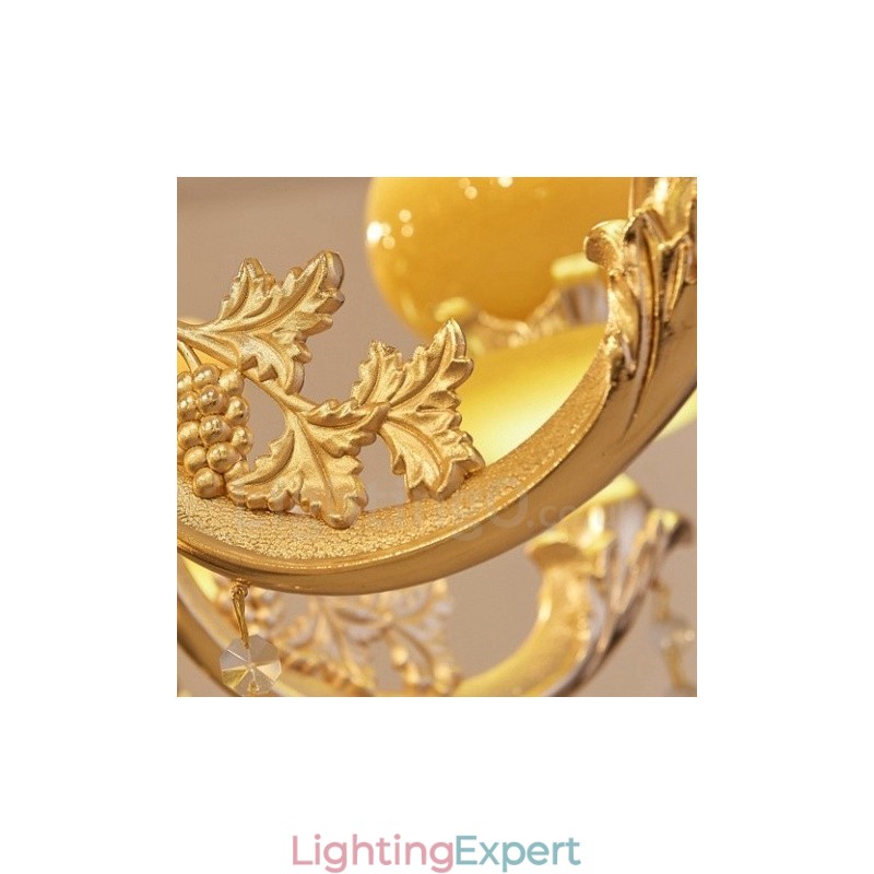 8 Light Traditional Classic Integrated Metal Chandelier