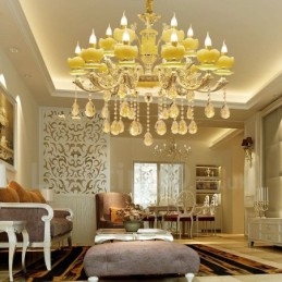 15 Light Traditional Classic Integrated Metal Chandelier