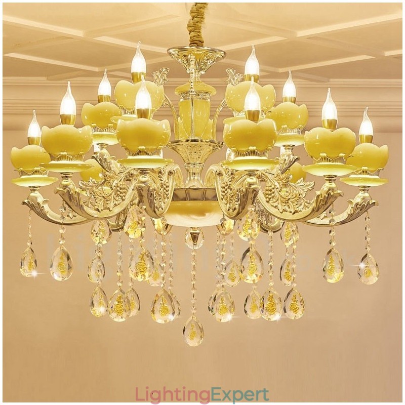 15 Light Traditional Classic Integrated Metal Chandelier