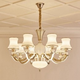8 Light Traditional Classic Integrated Metal Chandelier