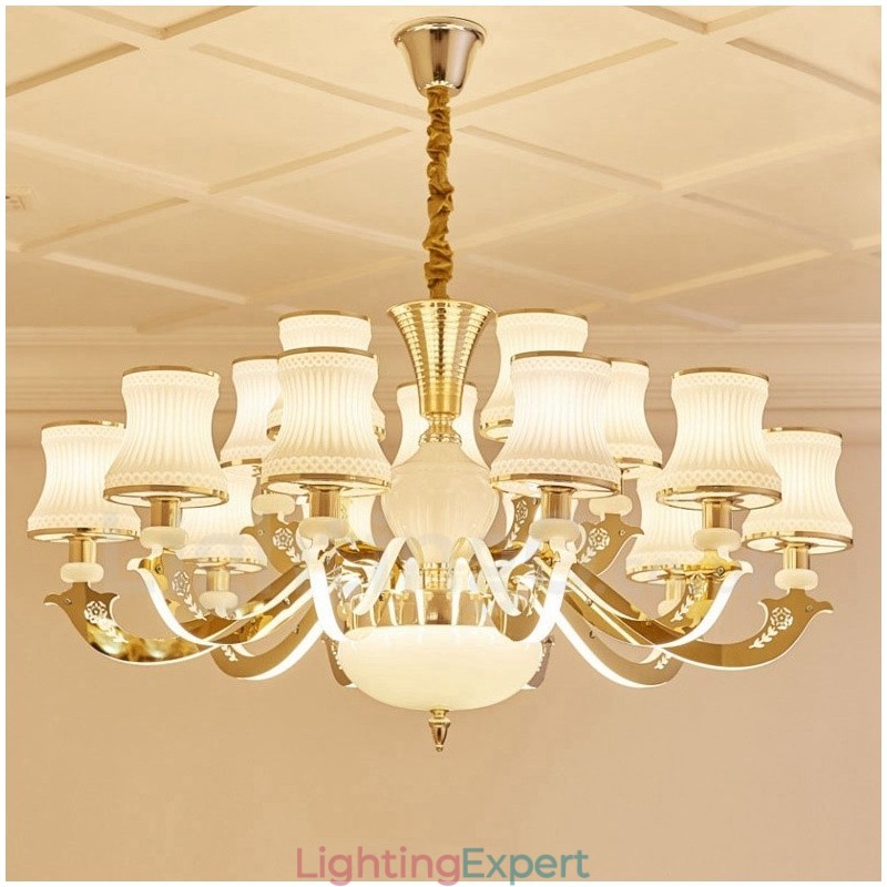 15 Light Traditional Classic Integrated Metal Chandelier