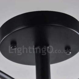 5 Light Mediterranean Style Integrated Chandelier with Glass Shade