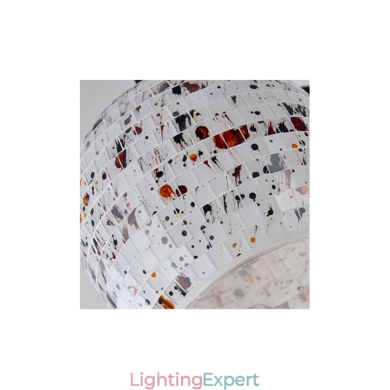 5 Light Mediterranean Style Integrated Chandelier with Glass Shade